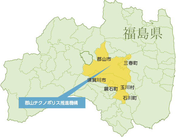 郡山地域テクノポリス圏域図